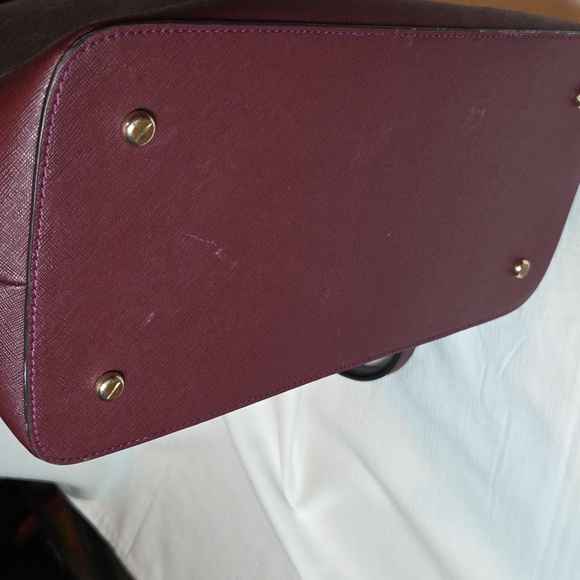 HENRI BENDEL RSG Plum Satchel with Gold Accents - Picture 7 of 8